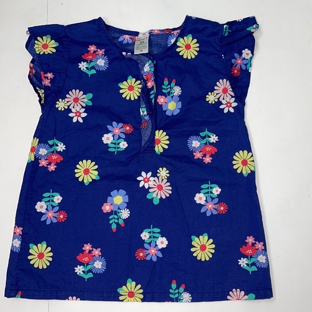 2/$20 CARTER’S BLUE FLORAL SHIRT 5 TODDLER